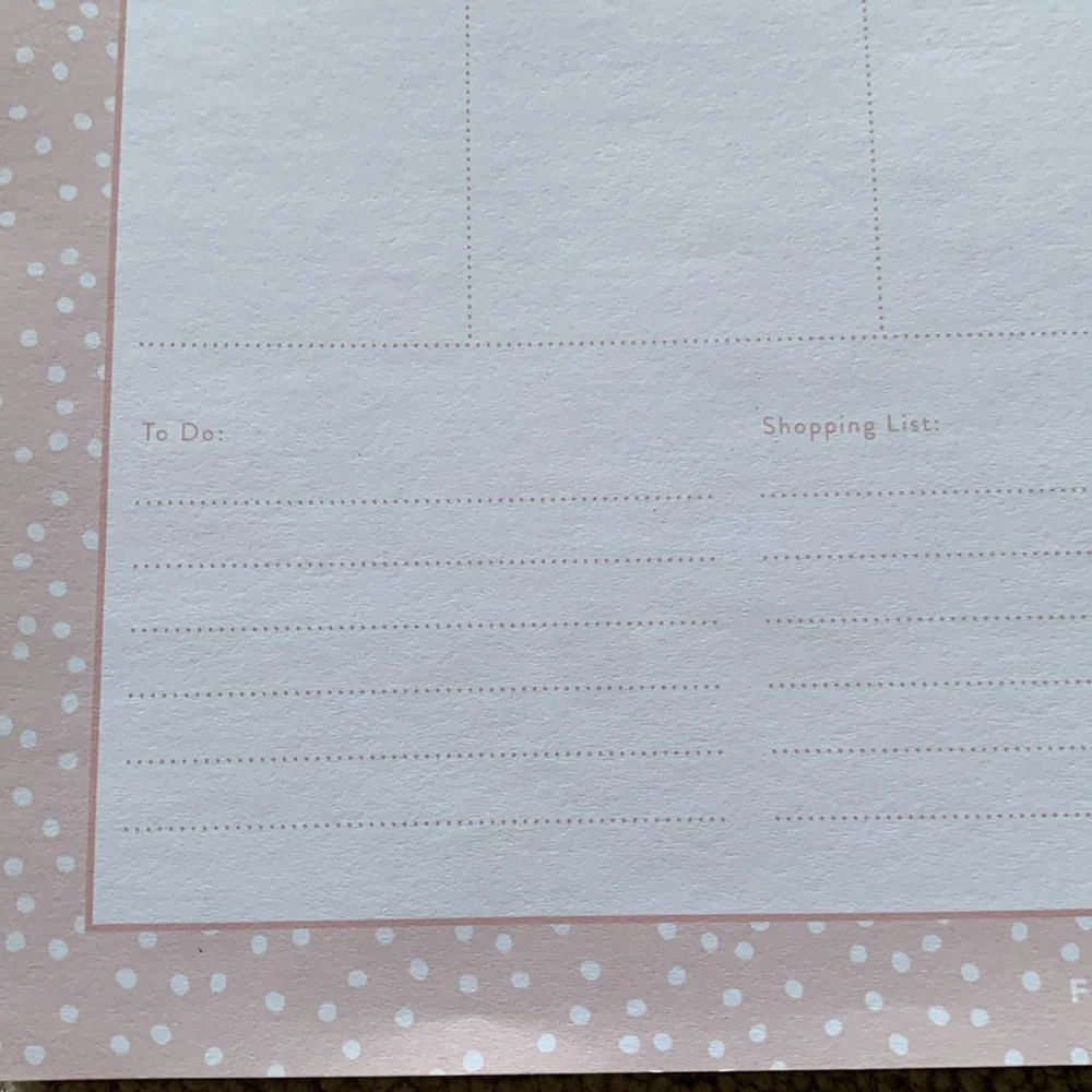 Weekly planner pad soft pink